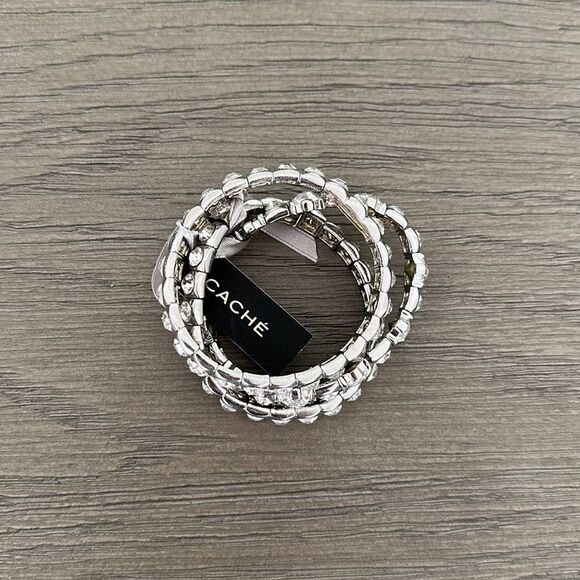 Silver rhinestones bracelet set - Picture 6 of 9